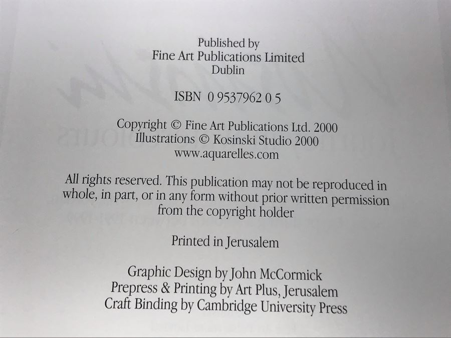 Signed Limited Edition Book Kosinski Journey In Watercolours Paintings Produced In Jerusalem Fine Art Publications Limited [Photo 5]