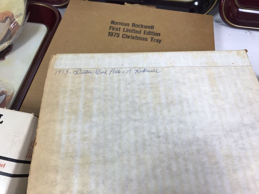 Collection Of (5) Norman Rockwell Trays, (3) Collectible Plates And (1) Norman Rockwell Illustrator Book [Photo 19]