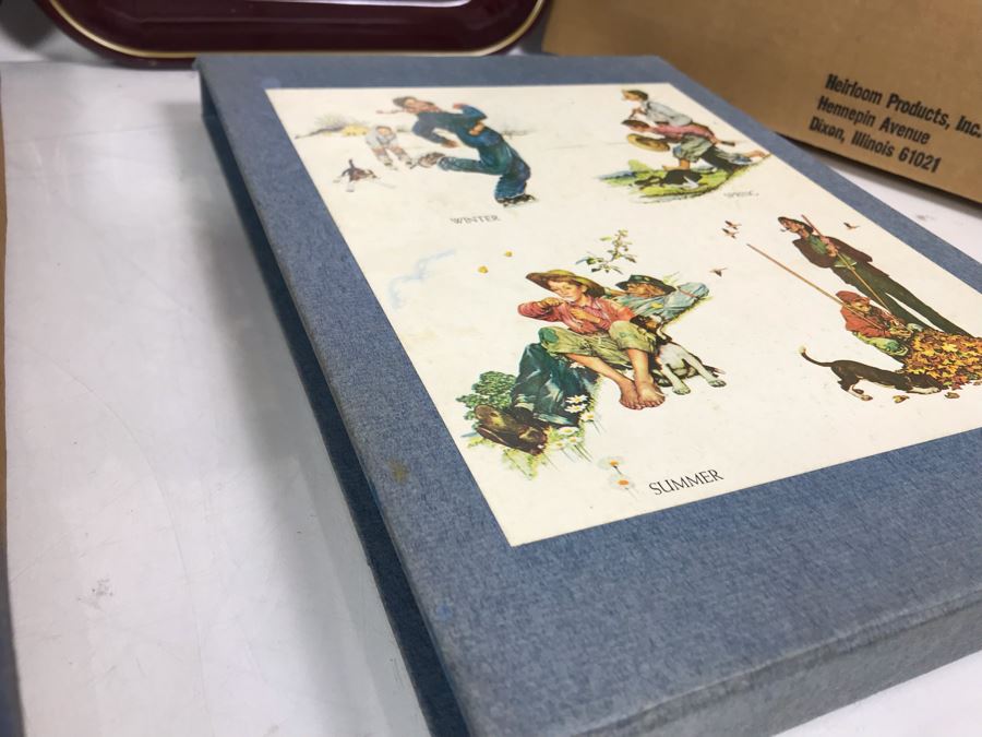 Collection Of (5) Norman Rockwell Trays, (3) Collectible Plates And (1) Norman Rockwell Illustrator Book [Photo 15]