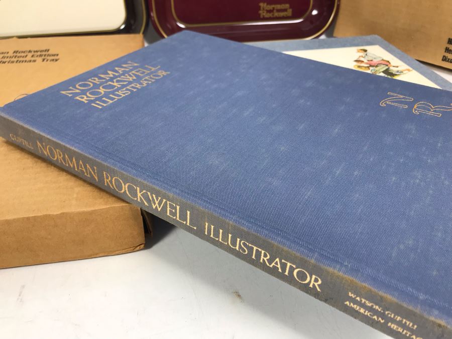 Collection Of (5) Norman Rockwell Trays, (3) Collectible Plates And (1) Norman Rockwell Illustrator Book [Photo 16]