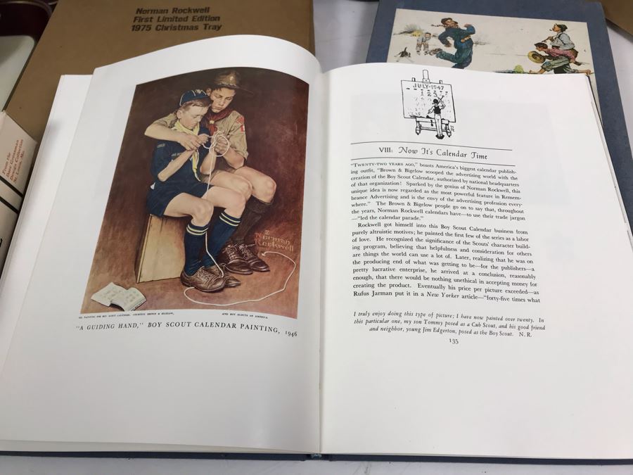 Collection Of (5) Norman Rockwell Trays, (3) Collectible Plates And (1) Norman Rockwell Illustrator Book [Photo 14]