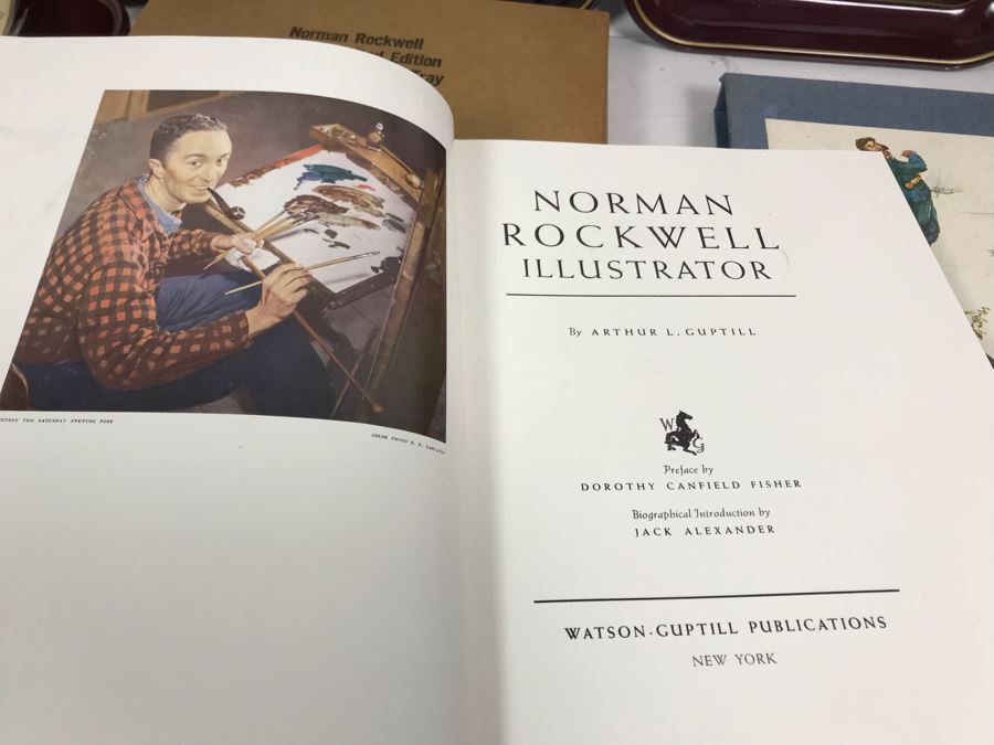 Collection Of (5) Norman Rockwell Trays, (3) Collectible Plates And (1) Norman Rockwell Illustrator Book [Photo 17]