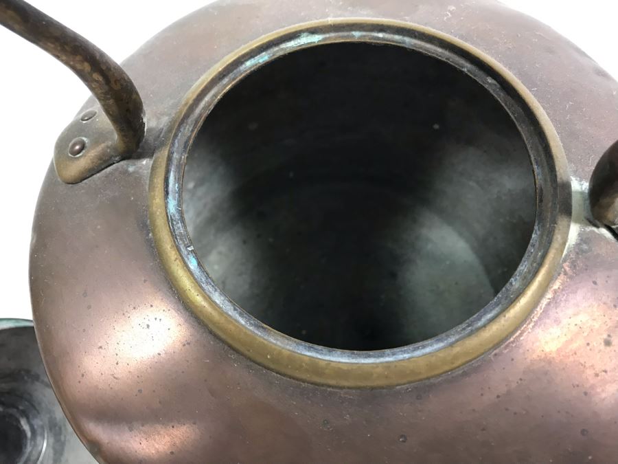 Vintage Copper Teapot And Alfred-Meakin Kent England Chamber Pot With Lid [Photo 14]