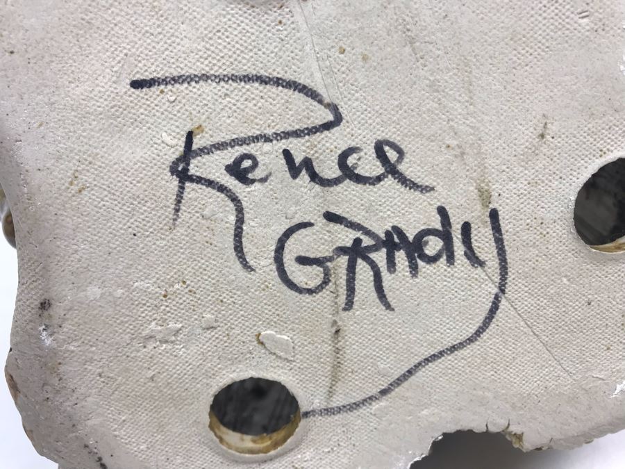 Signed Seashell Face Pottery Planter By Renee Grady 11'H [Photo 9]