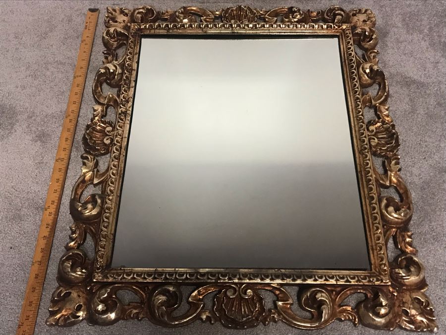 Faux Gilt Wooden Wall Mirror 31' X 27' [Photo 7]