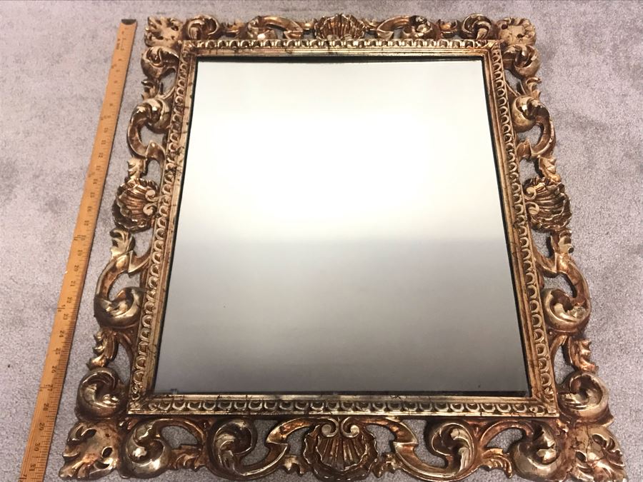 Faux Gilt Wooden Wall Mirror 31' X 27' [Photo 2]