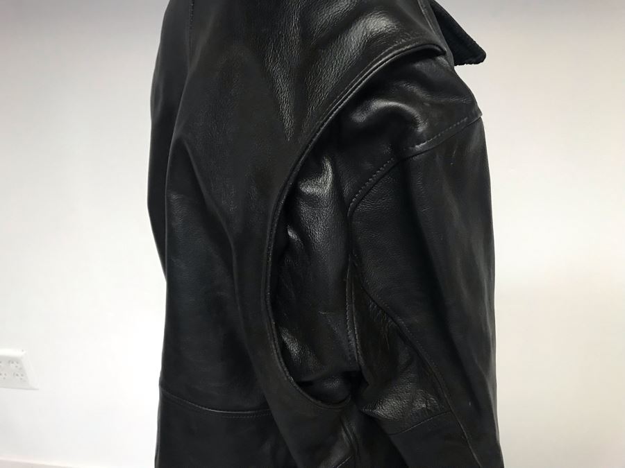 Mens Wilsons Black Leather Jacket Size M Made In Pakistan [Photo 8]