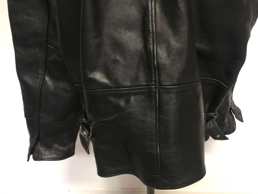 Mens Wilsons Black Leather Jacket Size M Made In Pakistan [Photo 5]
