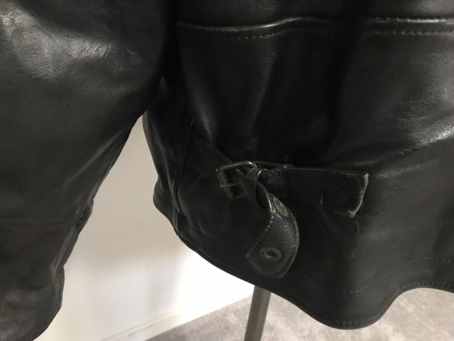Mens Wilsons Black Leather Jacket Size M Made In Pakistan [Photo 6]