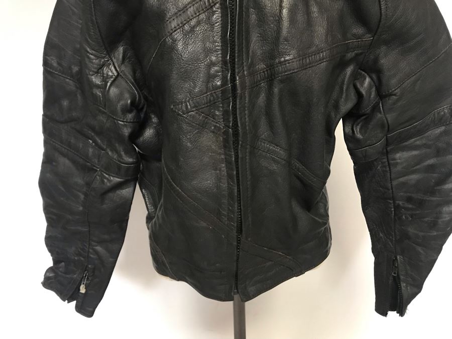Mens Pro-Sport Black Leather Jacket Size 44 - 36 [Photo 4]