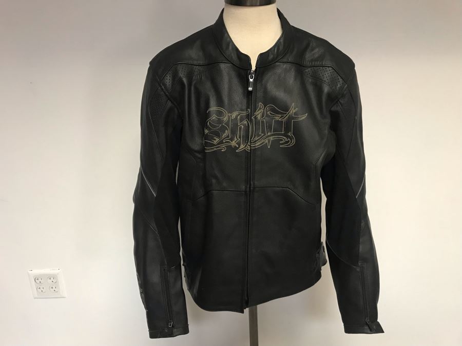 New Mens Shift Leather Motorcycle Riding Jacket Size L MSRP $400 [Photo 2]