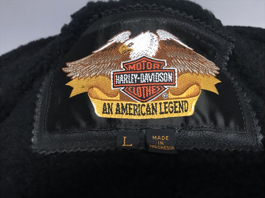 Harley-Davidson Motorcycles Leather Jacket Size L [Photo 11]