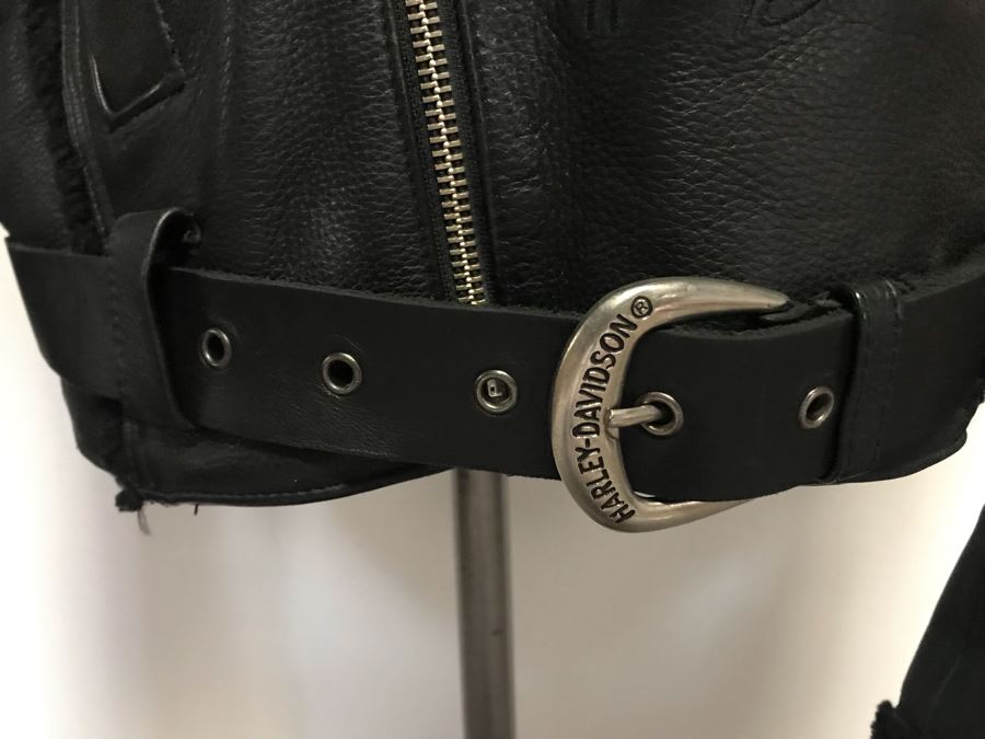 Harley-Davidson Motorcycles Leather Jacket Size L [Photo 4]