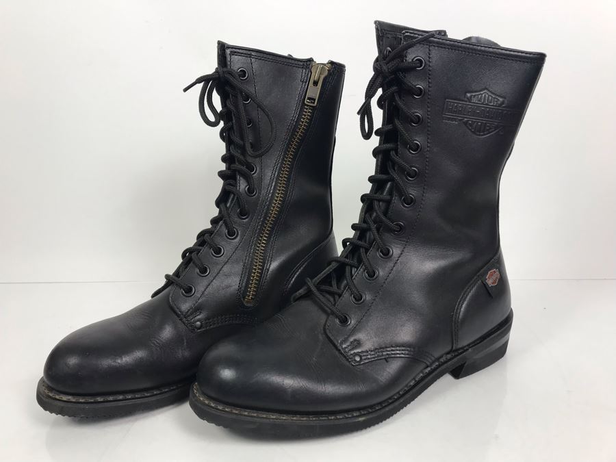 Mens Harley-Davidson Motorcycles Leather Motorcycle Riding Boots Oil-Resistant Size 12 [Photo 7]