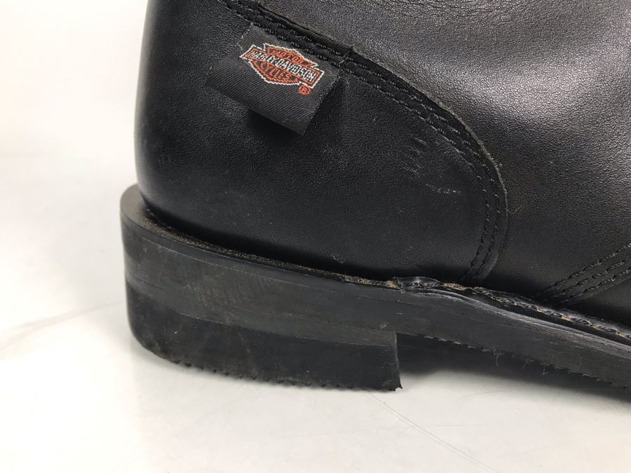 Mens Harley-Davidson Motorcycles Leather Motorcycle Riding Boots Oil-Resistant Size 12 [Photo 4]