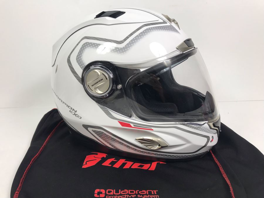 Scorpion Exo Motorcycle Helmet Size M Never Worn With Dust Jacket Estimate $375 [Photo 1]