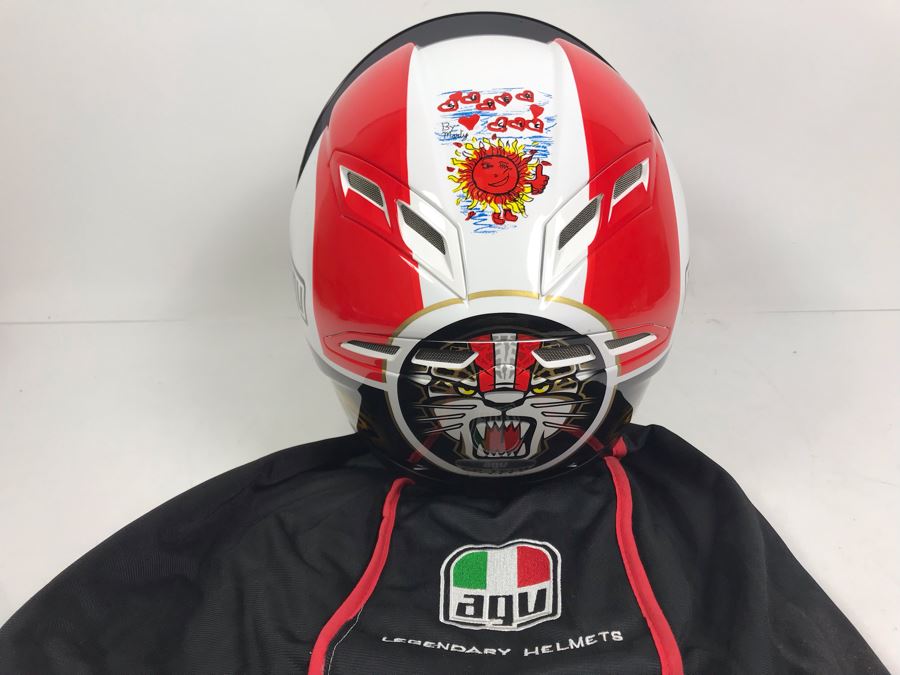 Agv Italian Motorcycle Helmet Drudi Performance Size M E2205 Never Worn Estimate $550 [Photo 9]