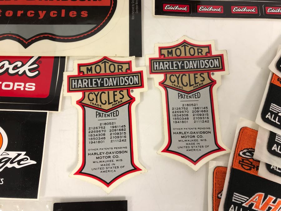 Various Motorcycle Stickers And Patches Including All Harley Drag Racing Association (AHDRA) Harley Davidson [Photo 9]