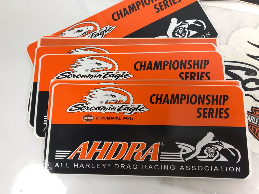 Various Motorcycle Stickers And Patches Including All Harley Drag Racing Association (AHDRA) Harley Davidson [Photo 7]