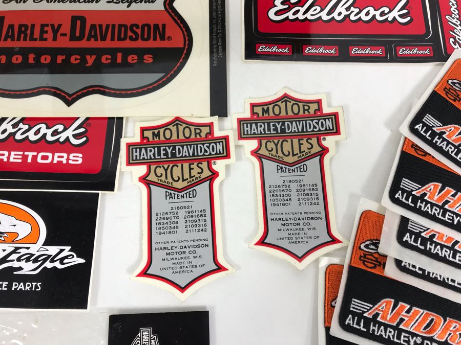 Various Motorcycle Stickers And Patches Including All Harley Drag Racing Association (AHDRA) Harley Davidson [Photo 10]