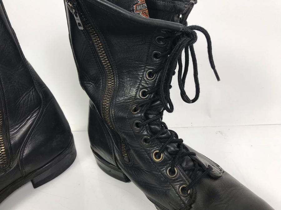 Harley-Davidson Motorcycles Leather Riding Boots Oil-Resistant Size 12M [Photo 6]