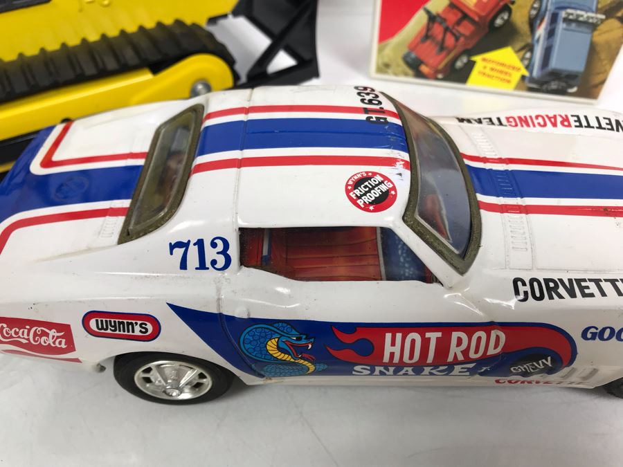 Vintage Hot Rod Snake II Chevy Corvette (Not Working - For Display), Vintage Tonka Bulldozer And New Old Stock SEARS 4X4 2 Vehicle Die-Cast Metal Set [Photo 4]