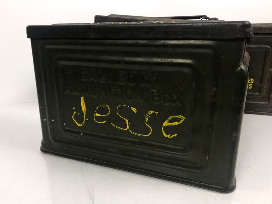 (3) Vintage Military Metal Ammunition Boxes [Photo 3]