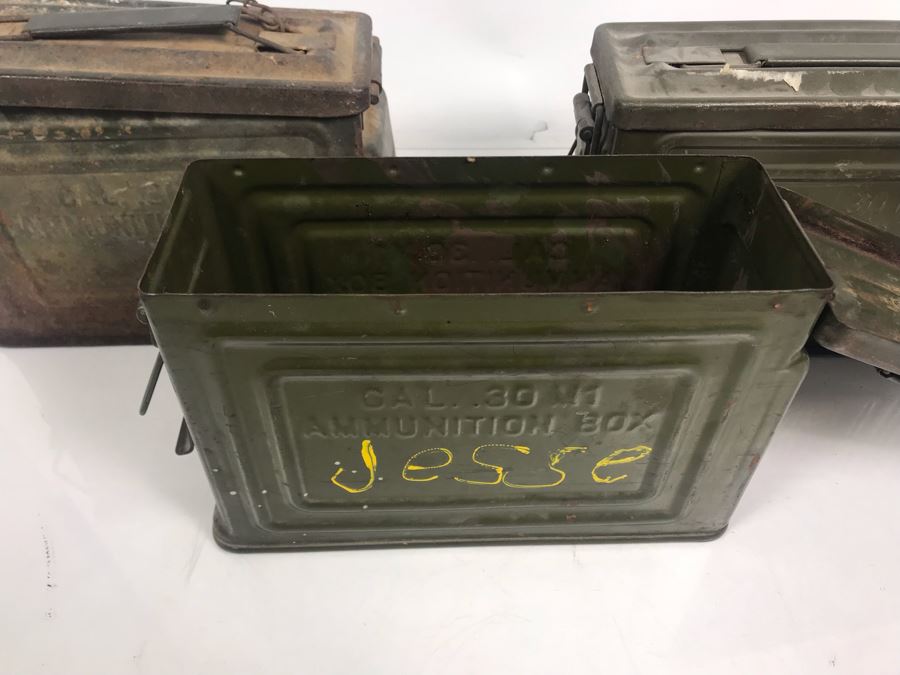(3) Vintage Military Metal Ammunition Boxes [Photo 6]