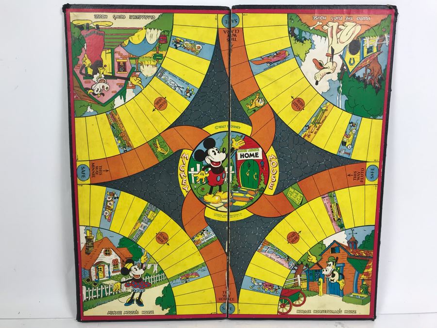 Vintage Walt Disney Mickey Mouse Board Game - Missing Pieces (Just Board) 16' X 16' [Photo 1]