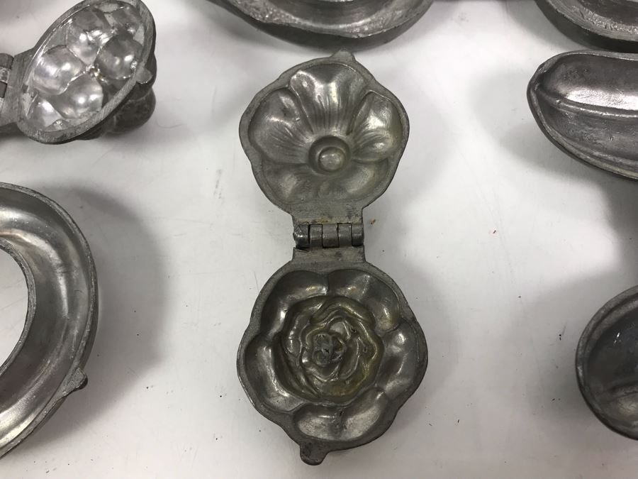 Collection Of (9) Vintage Pewter Ice Cream Molds [Photo 3]