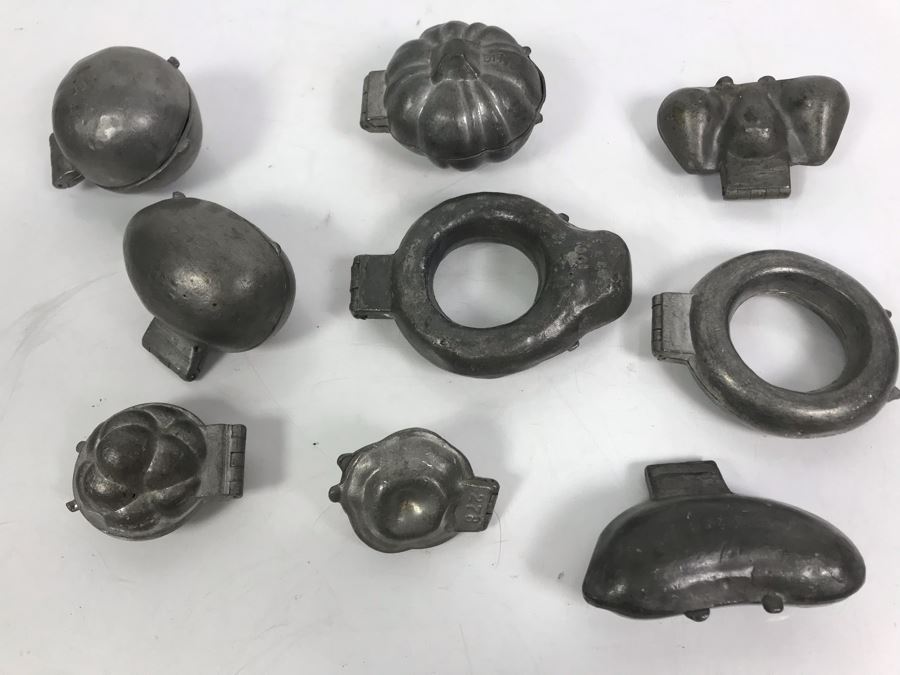 Collection Of (9) Vintage Pewter Ice Cream Molds [Photo 14]