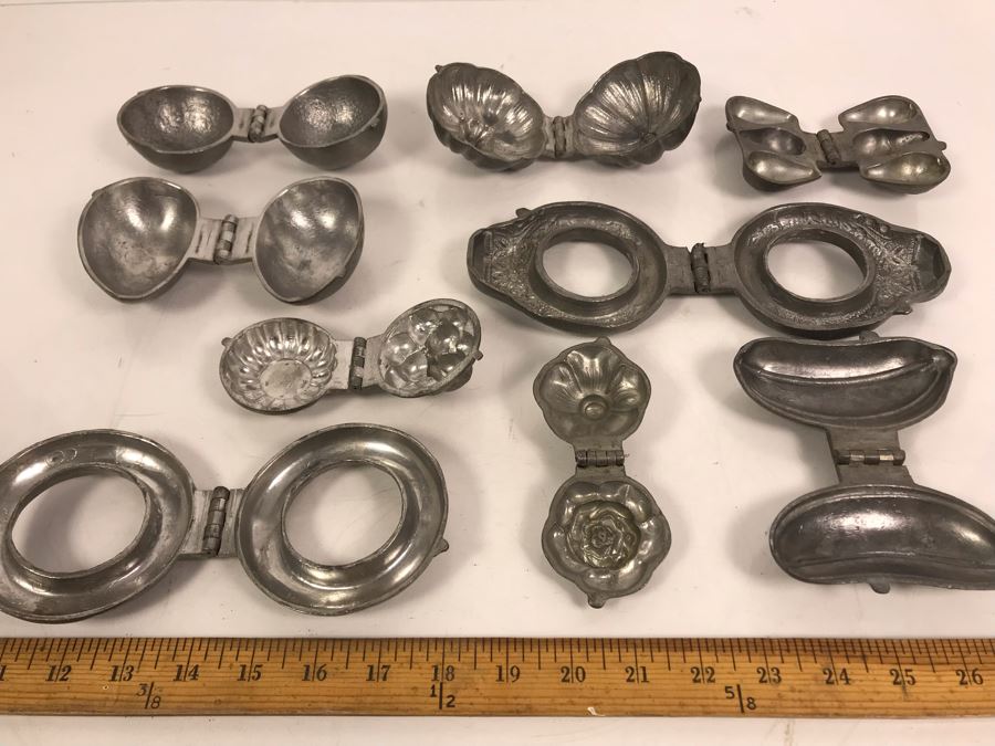 Collection Of (9) Vintage Pewter Ice Cream Molds [Photo 2]