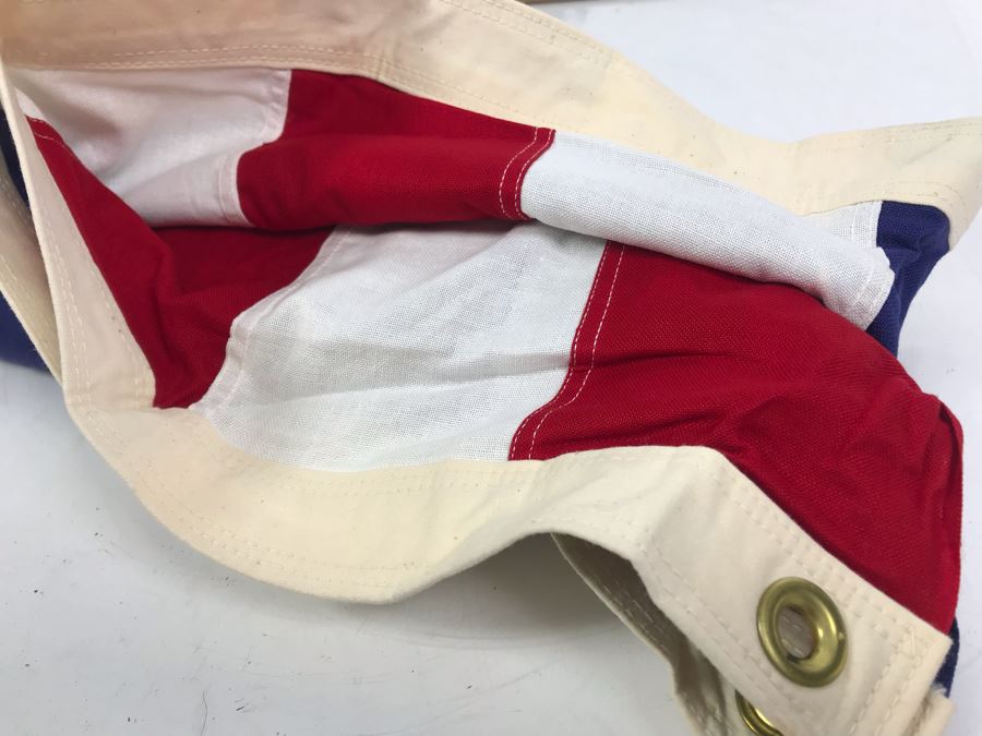 Pair Of Large 100% Cotton American Flags Made By Valley Forge Flag Co 110' X 55' [Photo 8]