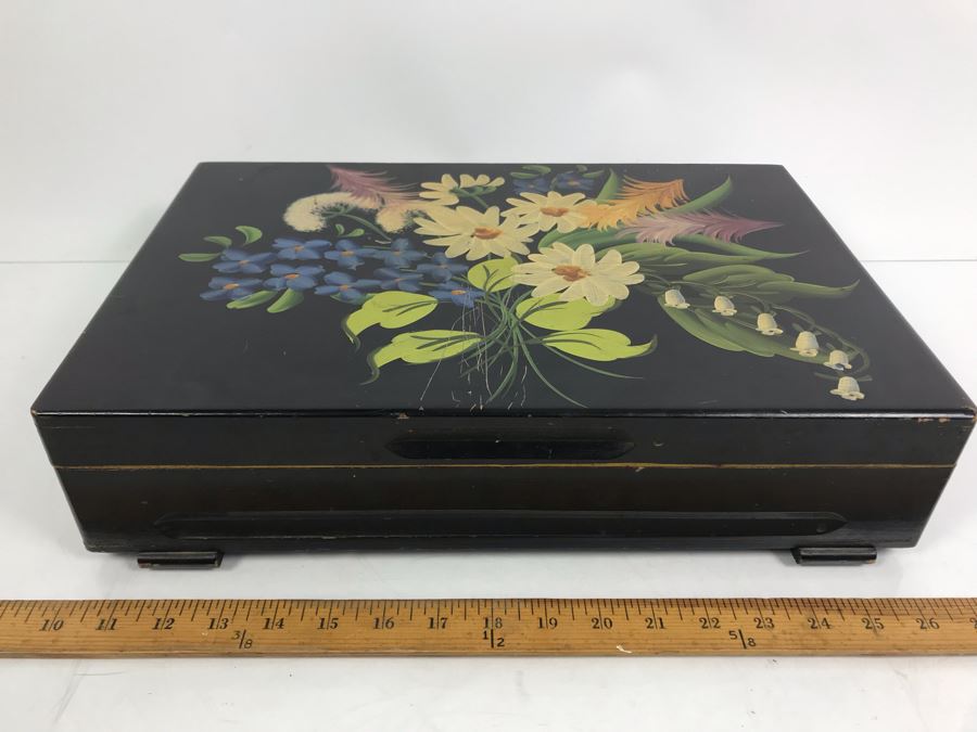 Gorham Silverplate Flatware Apx Service For 9 With Vintage Painted Silverware Storage Box [Photo 3]