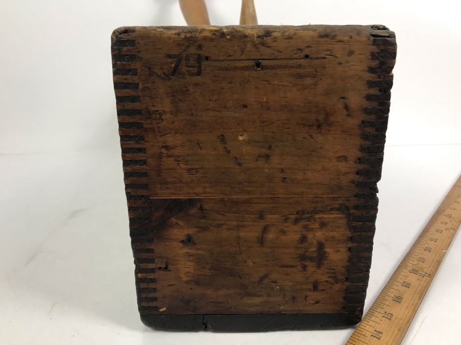 Vintage Wooden Potato Mashers And Vintage Tongue And Groove Box 17'W X 6'D X 9'H [Photo 4]