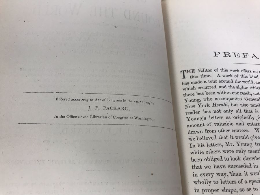Antique 1880 Book Grant's Tour Around The World; With Incidents Of His Journey Through With Illustrations - Binding Needs Repair [Photo 6]