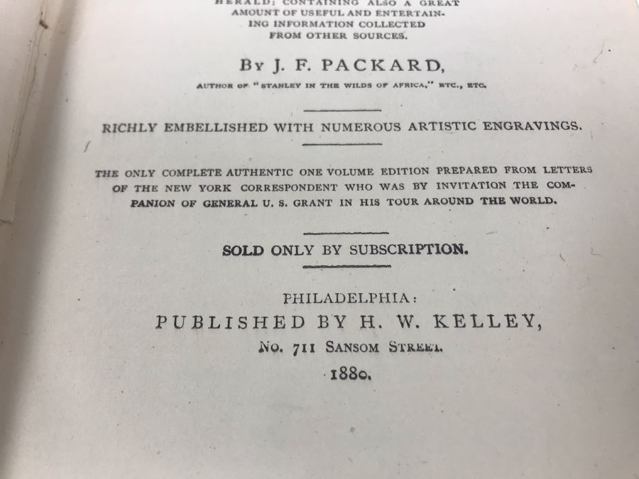 Antique 1880 Book Grant's Tour Around The World; With Incidents Of His Journey Through With Illustrations - Binding Needs Repair [Photo 5]