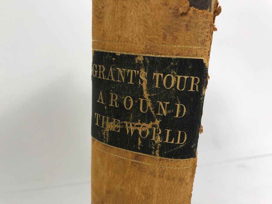 Antique 1880 Book Grant's Tour Around The World; With Incidents Of His Journey Through With Illustrations - Binding Needs Repair [Photo 12]