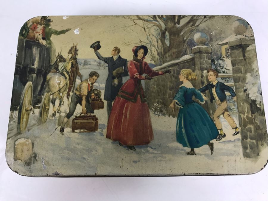 English Tin Filled With Colored Beads Green, Yellow, Black, Red And White [Photo 2]