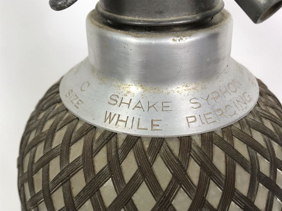 Vintage Steel Wire Meshed Seltzer Bottle 13.5'H [Photo 8]