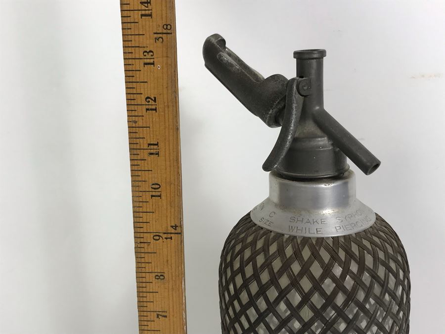 Vintage Steel Wire Meshed Seltzer Bottle 13.5'H [Photo 10]