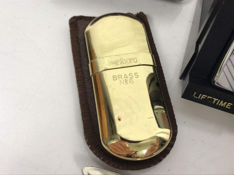 Vintage Zippo Lighter, Marlboro Brass No 6 Lighter, (3) Vintage Smoking Pipe Bits Mouthpieces With Cases And (2) Czechoslovakia Pipe Tools [Photo 4]