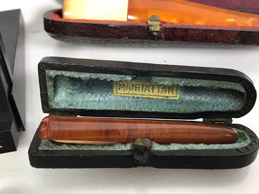 Vintage Zippo Lighter, Marlboro Brass No 6 Lighter, (3) Vintage Smoking Pipe Bits Mouthpieces With Cases And (2) Czechoslovakia Pipe Tools [Photo 6]