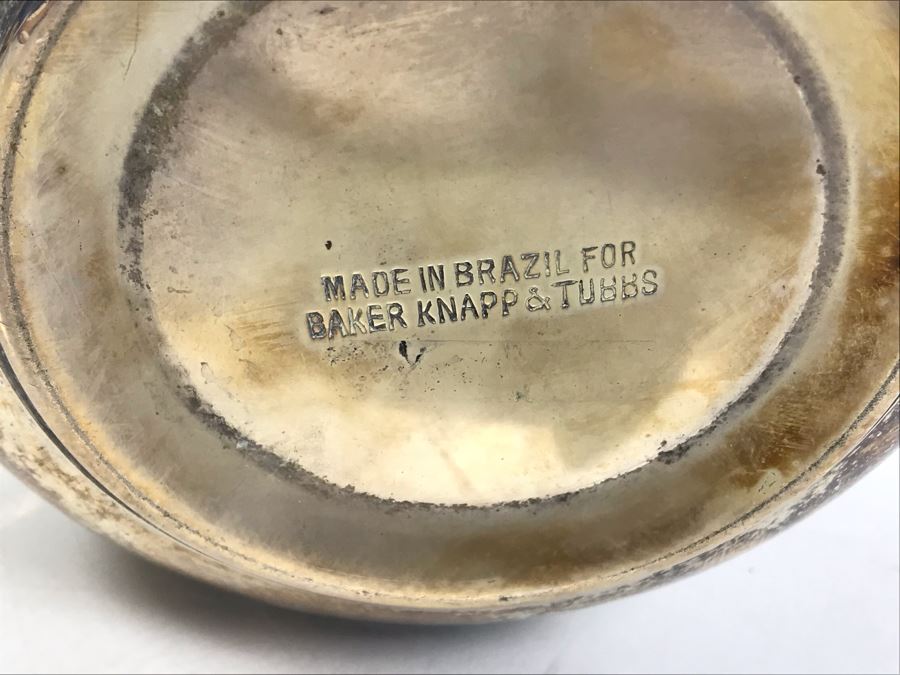 Silverplate Floral Motif Vase Made In Brazil For Baker Knapp & Tubbs 13'H [Photo 10]