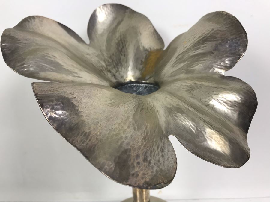 Silverplate Floral Motif Vase Made In Brazil For Baker Knapp & Tubbs 13'H [Photo 4]
