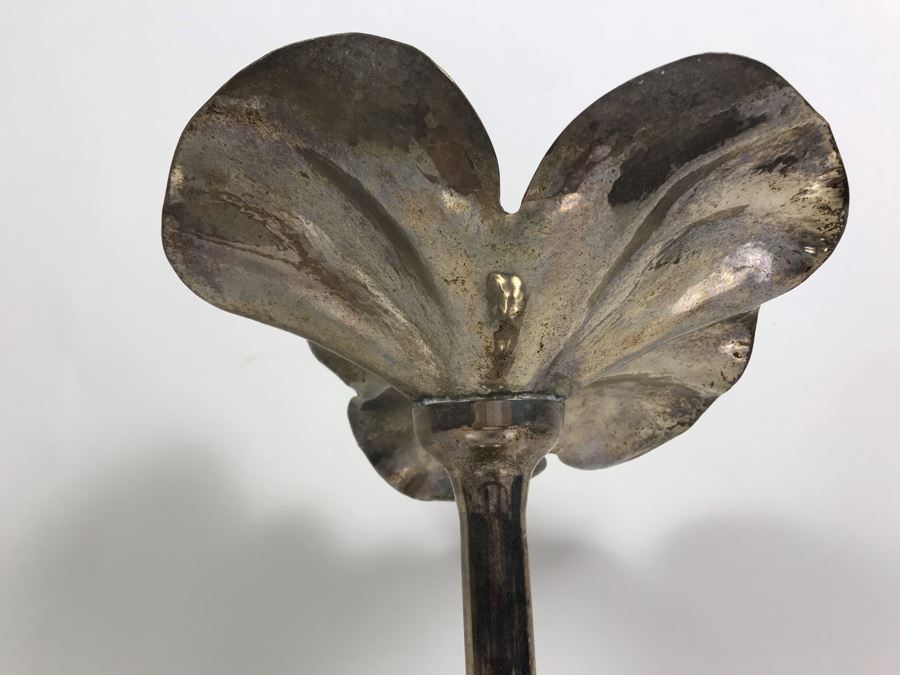 Silverplate Floral Motif Vase Made In Brazil For Baker Knapp & Tubbs 13'H [Photo 9]