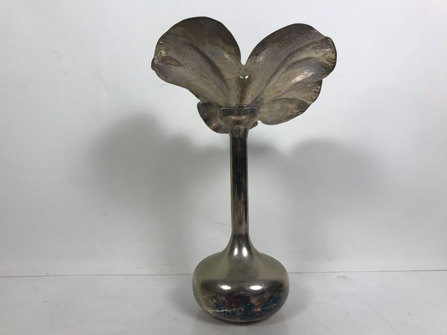 Silverplate Floral Motif Vase Made In Brazil For Baker Knapp & Tubbs 13'H [Photo 8]