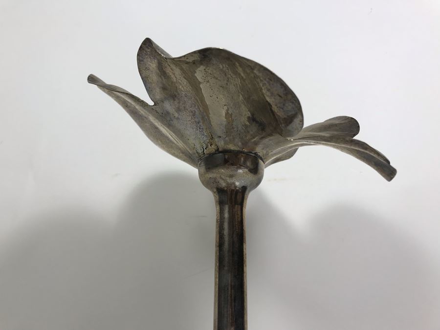 Silverplate Floral Motif Vase Made In Brazil For Baker Knapp & Tubbs 13'H [Photo 7]