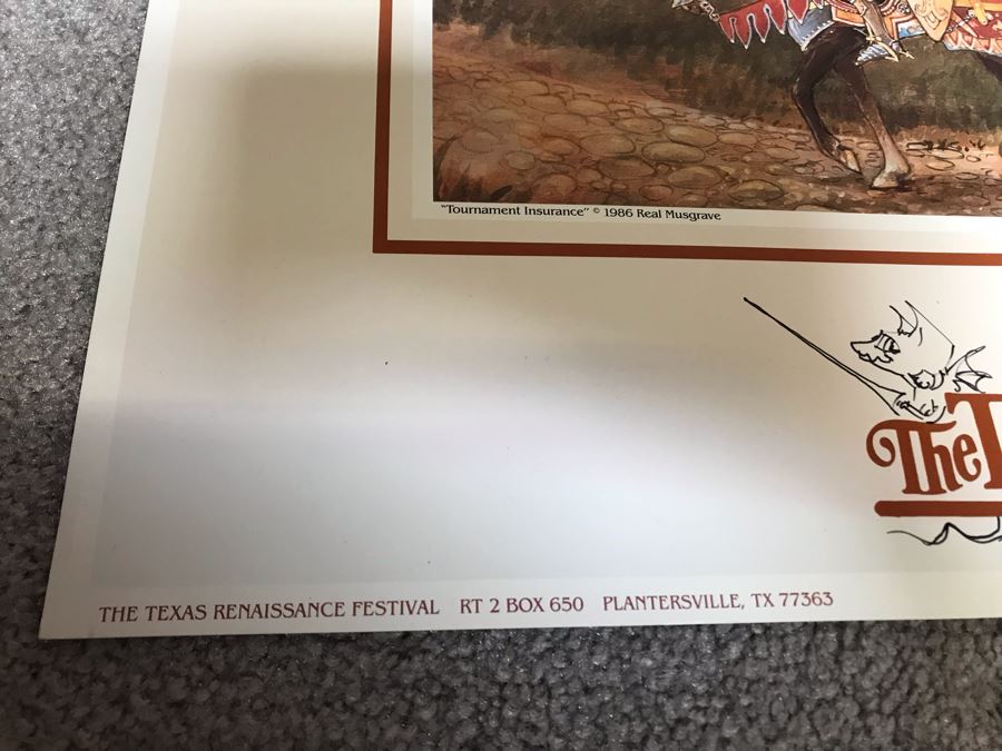 Hand Illustrated And Hand Signed By Real Musgrave The Texas Renaissance Festival Twelfth Annual Poster [Photo 6]