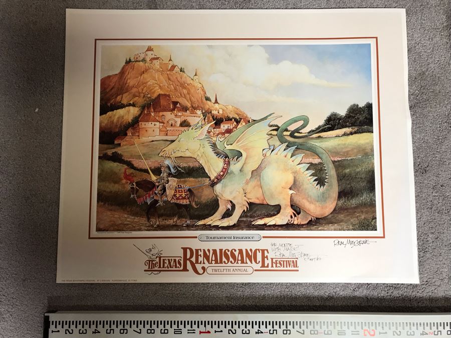 Hand Illustrated And Hand Signed By Real Musgrave The Texas Renaissance Festival Twelfth Annual Poster [Photo 1]